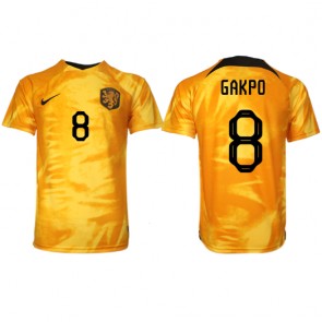 Lacne Muži Futbalové dres Holandsko Cody Gakpo #8 MS 2022 Krátky Rukáv - Domáci